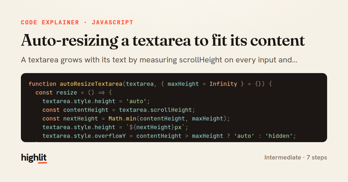 Auto-resizing a textarea to fit its content — share card