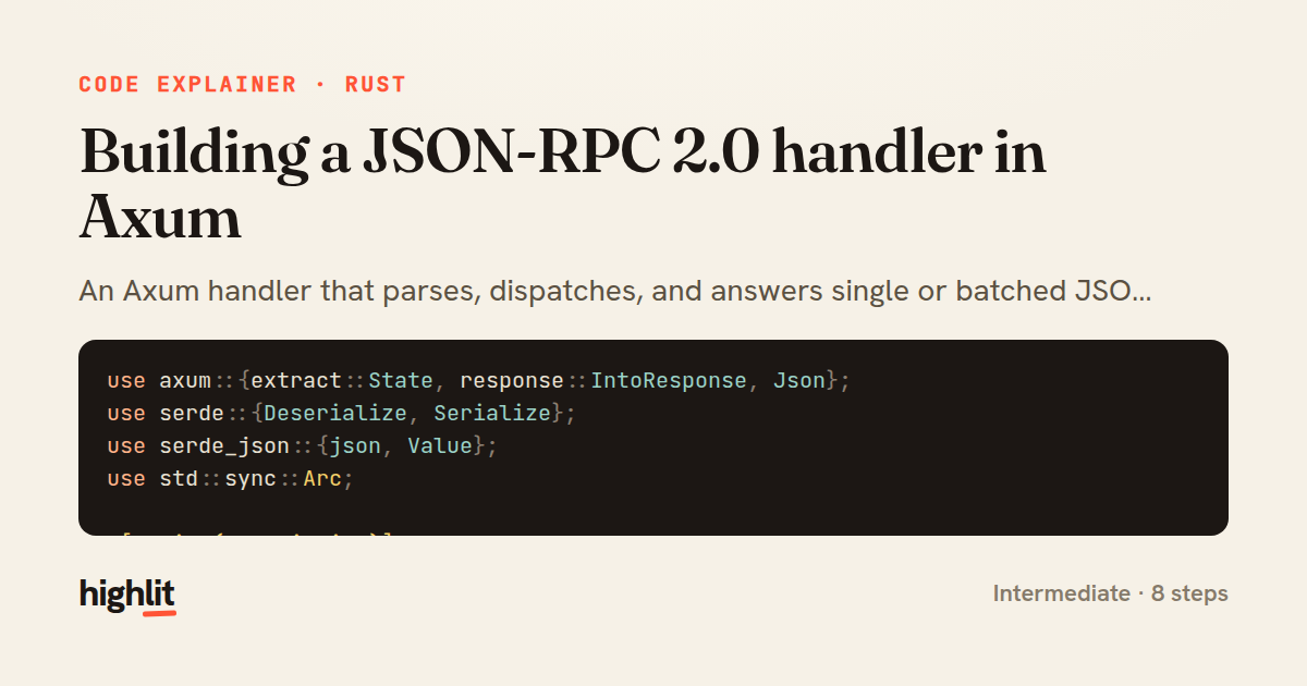 Building a JSON-RPC 2.0 handler in Axum — share card