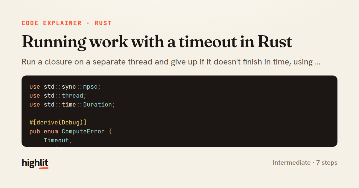 Running work with a timeout in Rust — share card