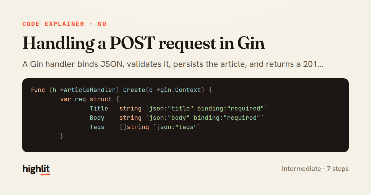Handling a POST request in Gin — share card