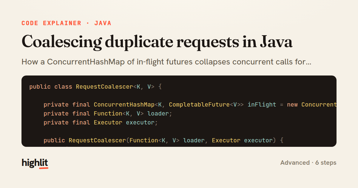 Coalescing duplicate requests in Java — share card