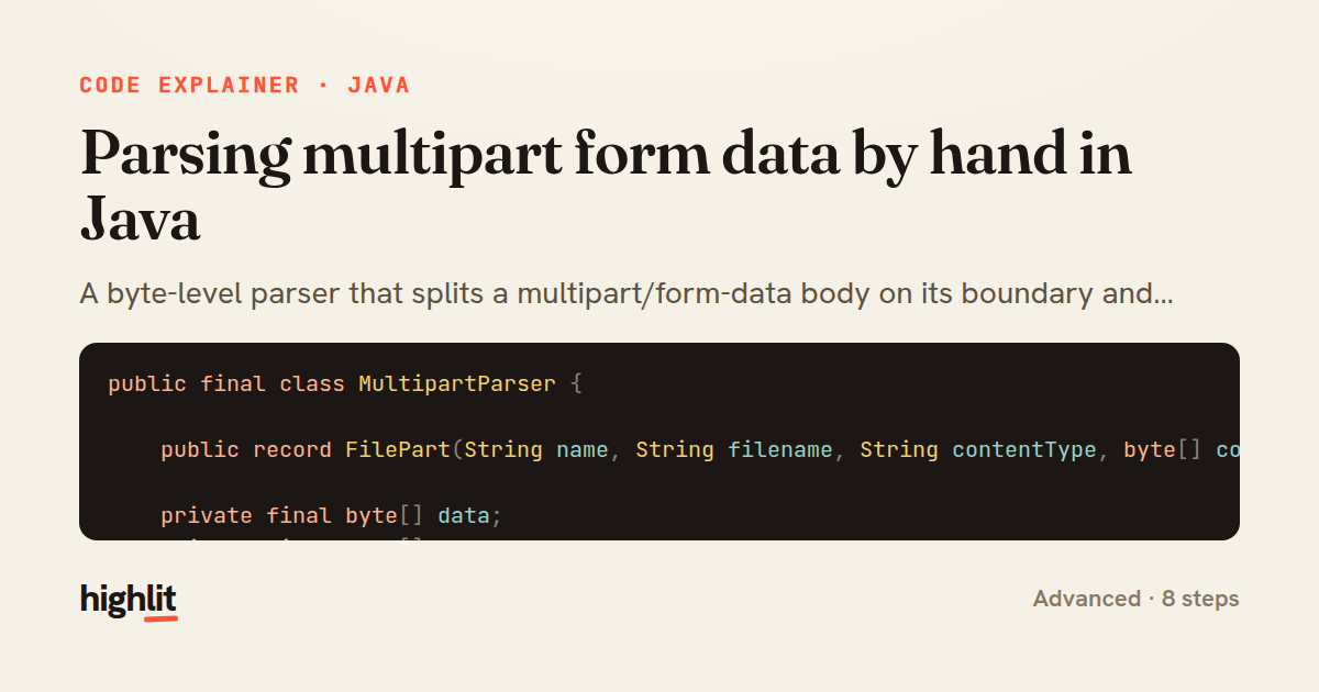 Parsing multipart form data by hand in Java — share card