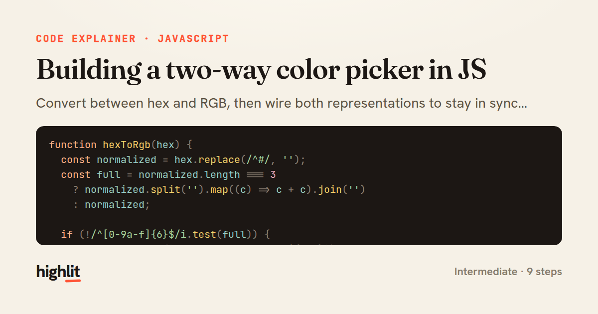 Building a two-way color picker in JS — share card