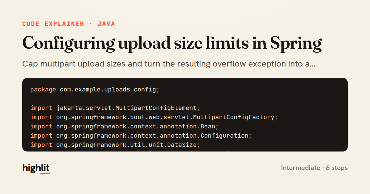 Configuring upload size limits in Spring — share card