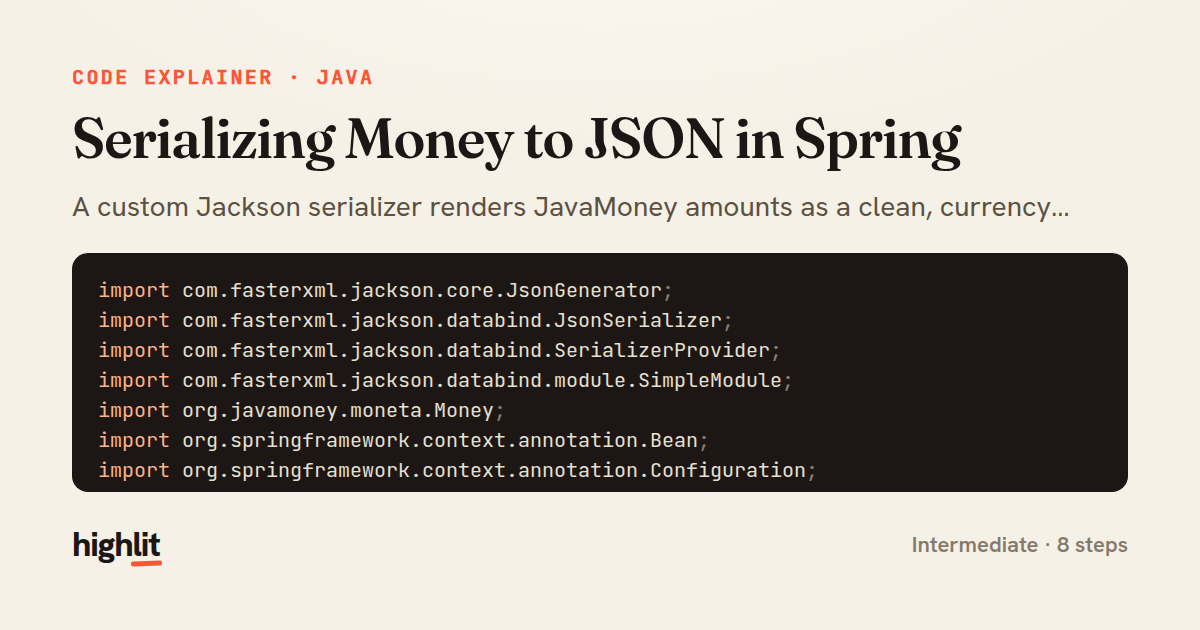 Serializing Money to JSON in Spring — share card