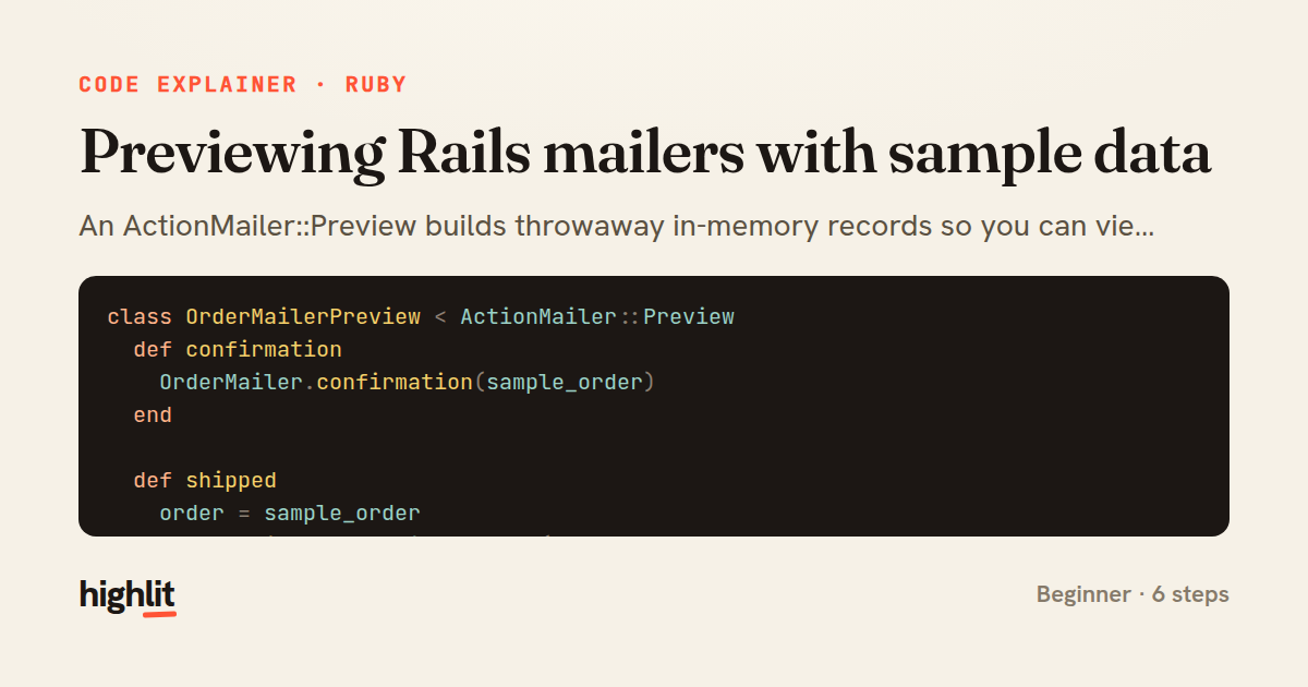 Previewing Rails mailers with sample data — share card