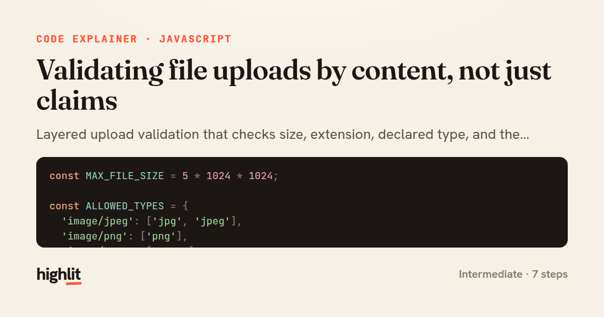 Validating file uploads by content, not just claims — share card