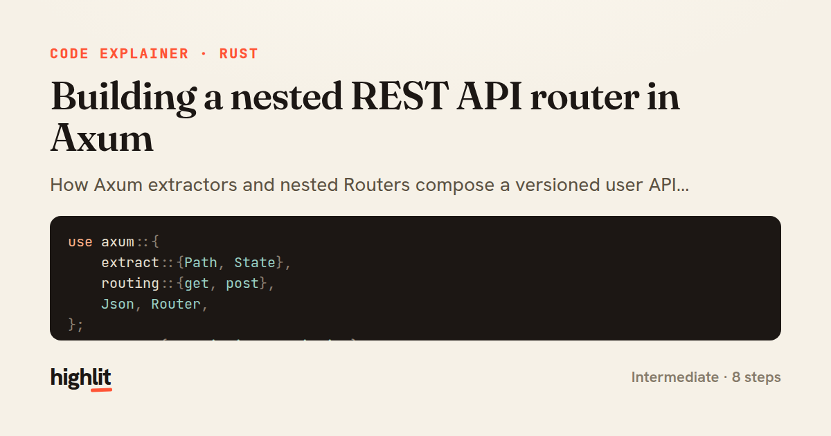 Building a nested REST API router in Axum — share card