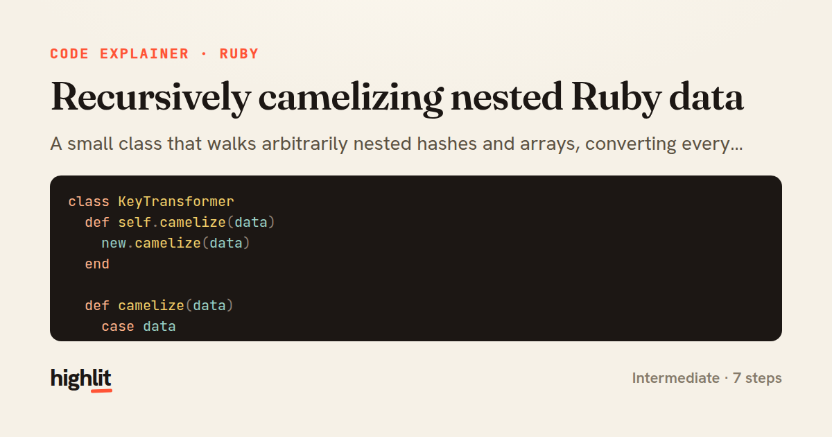 Recursively camelizing nested Ruby data — share card
