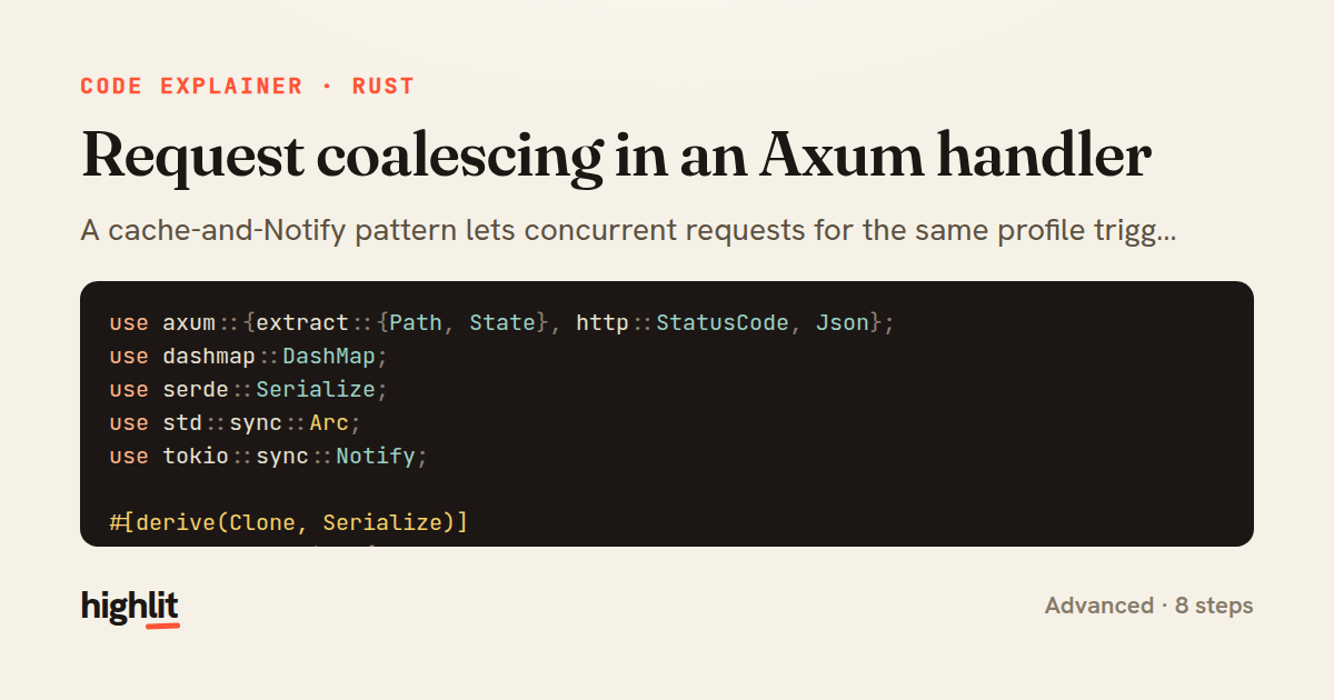 Request coalescing in an Axum handler — share card