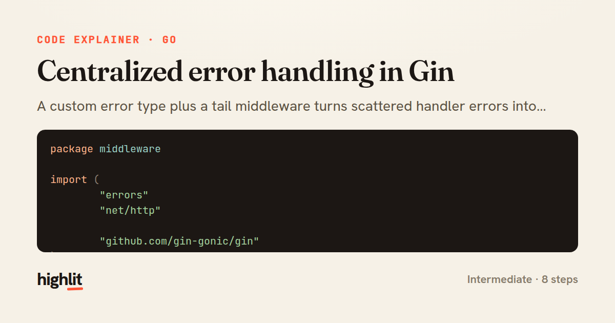 Centralized error handling in Gin — share card
