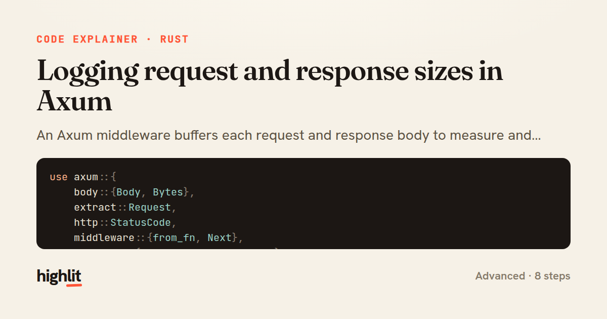 Logging request and response sizes in Axum — share card