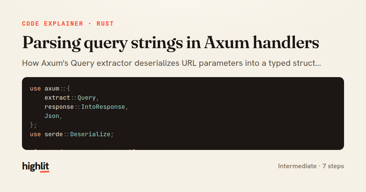 Parsing query strings in Axum handlers — share card