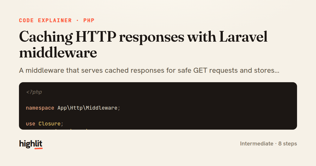 Caching HTTP responses with Laravel middleware — share card