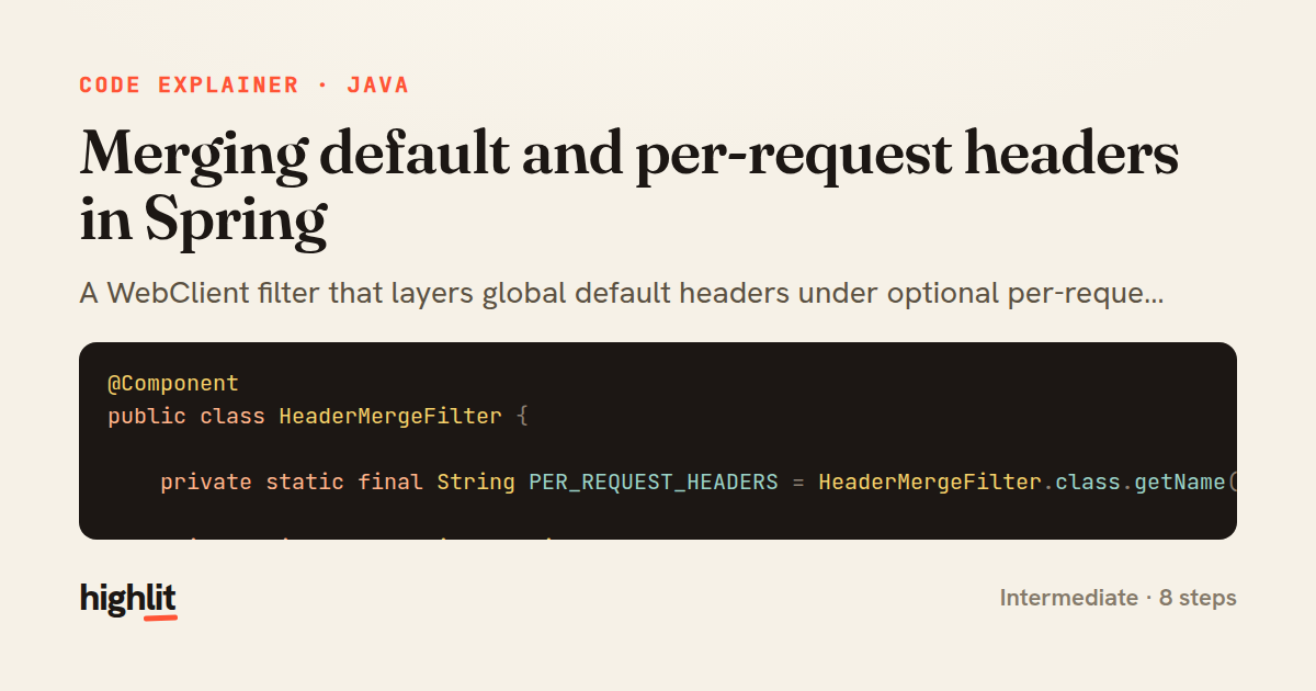 Merging default and per-request headers in Spring — share card