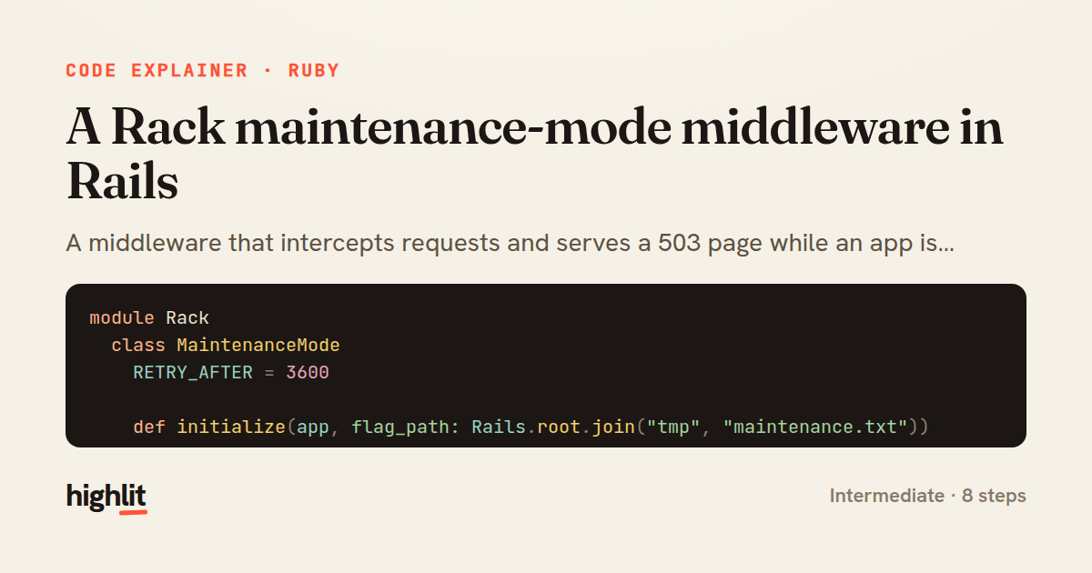 A Rack maintenance-mode middleware in Rails — share card