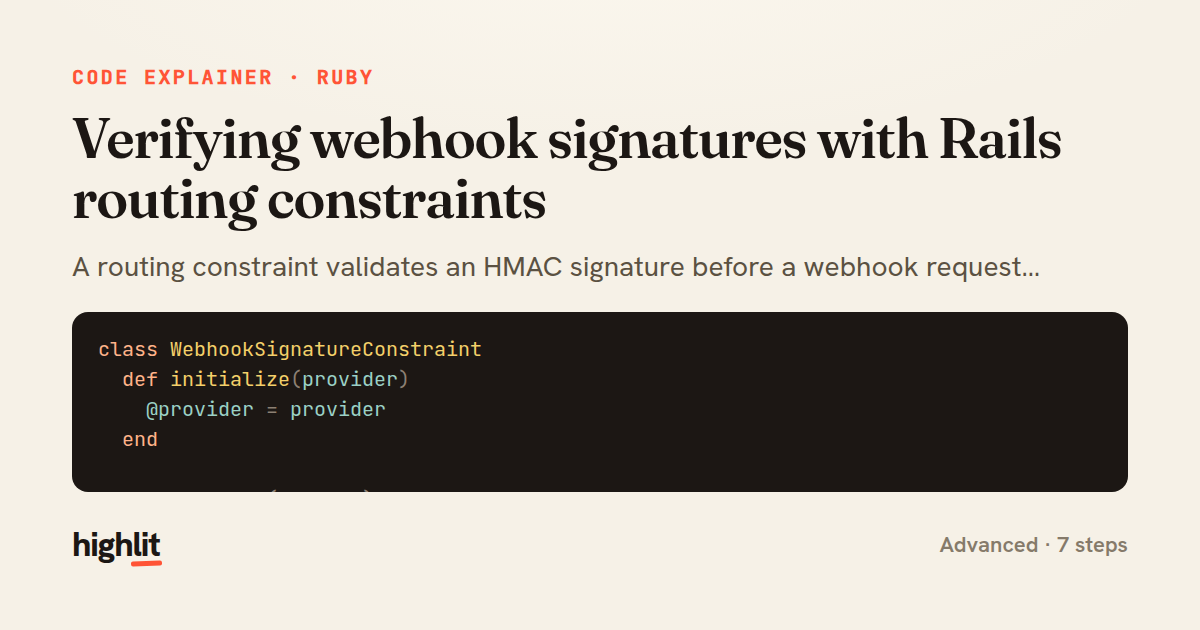 Verifying webhook signatures with Rails routing constraints — share card