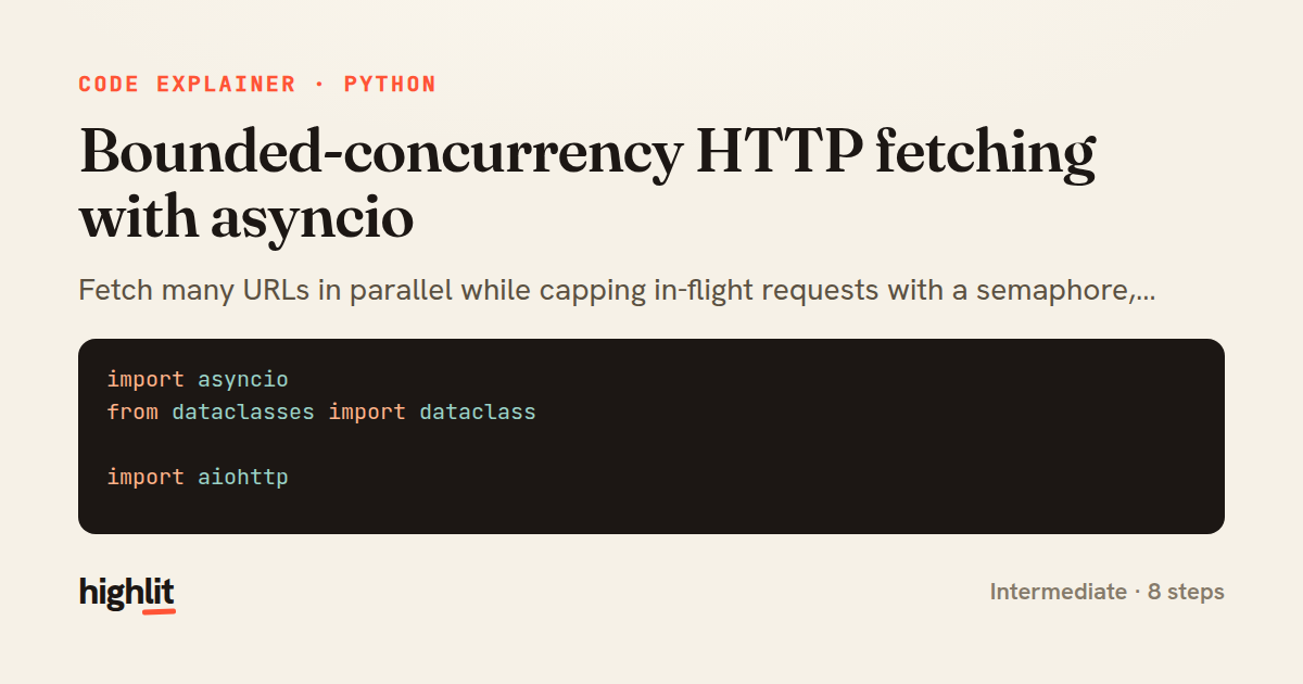 Bounded-concurrency HTTP fetching with asyncio — share card