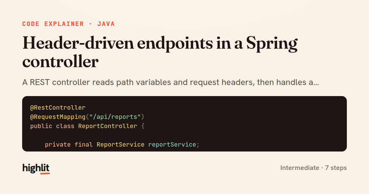 Header-driven endpoints in a Spring controller — share card