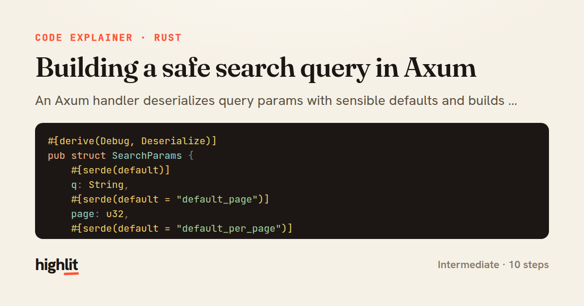 Building a safe search query in Axum — share card