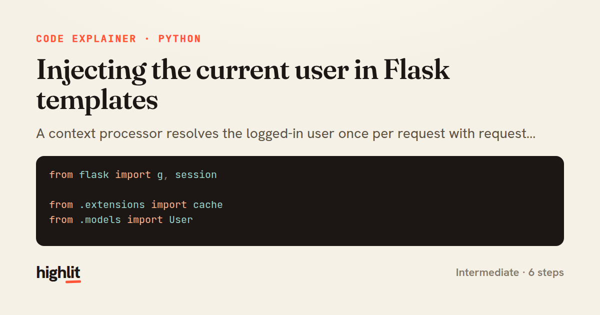 Injecting the current user in Flask templates — share card