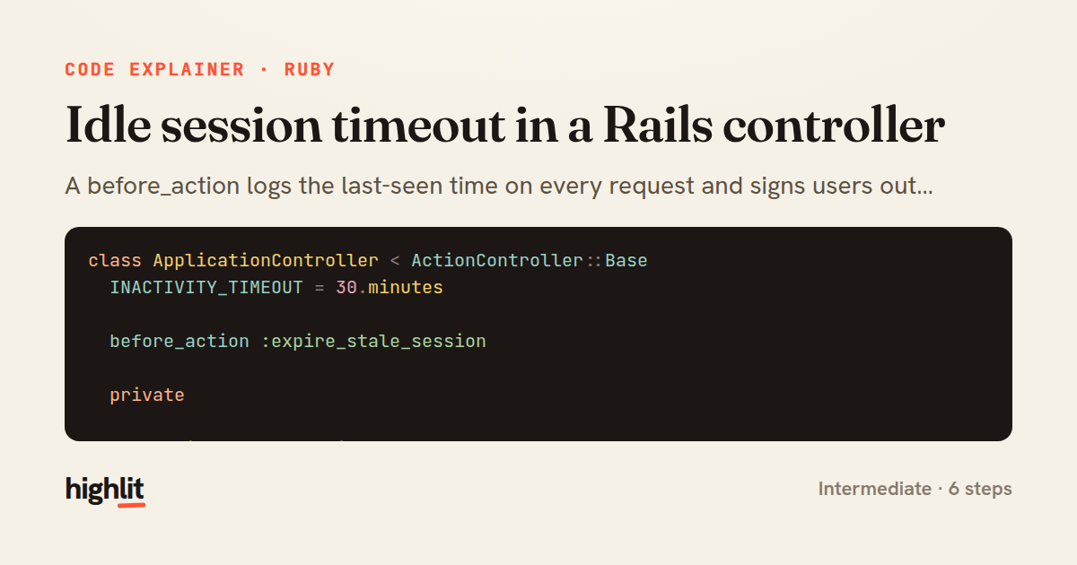 Idle session timeout in a Rails controller — share card