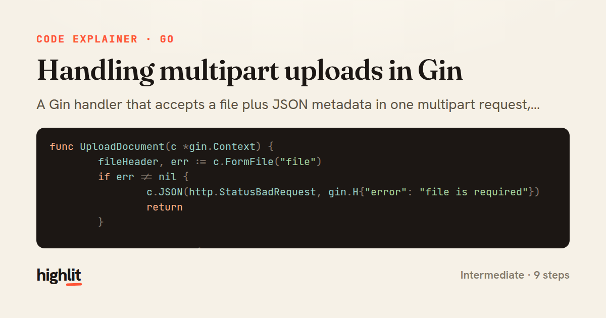 Handling multipart uploads in Gin — share card