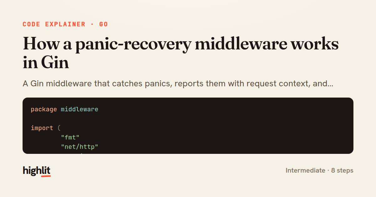How a panic-recovery middleware works in Gin — share card
