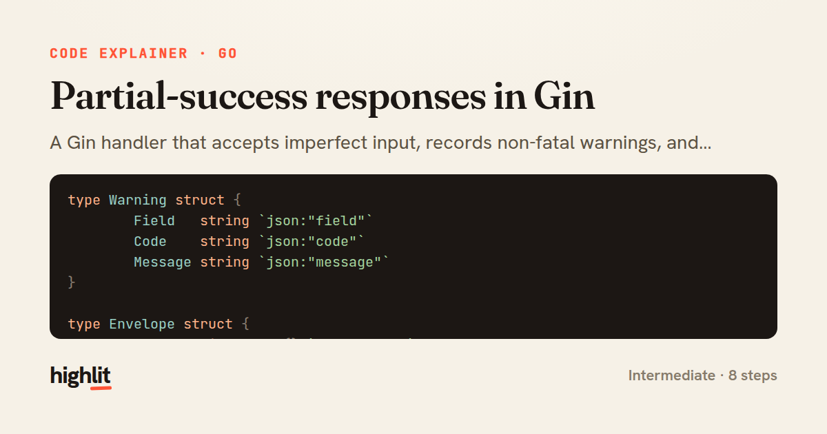 Partial-success responses in Gin — share card