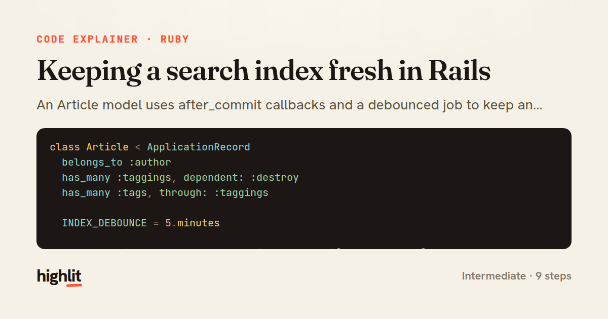 Keeping a search index fresh in Rails — share card
