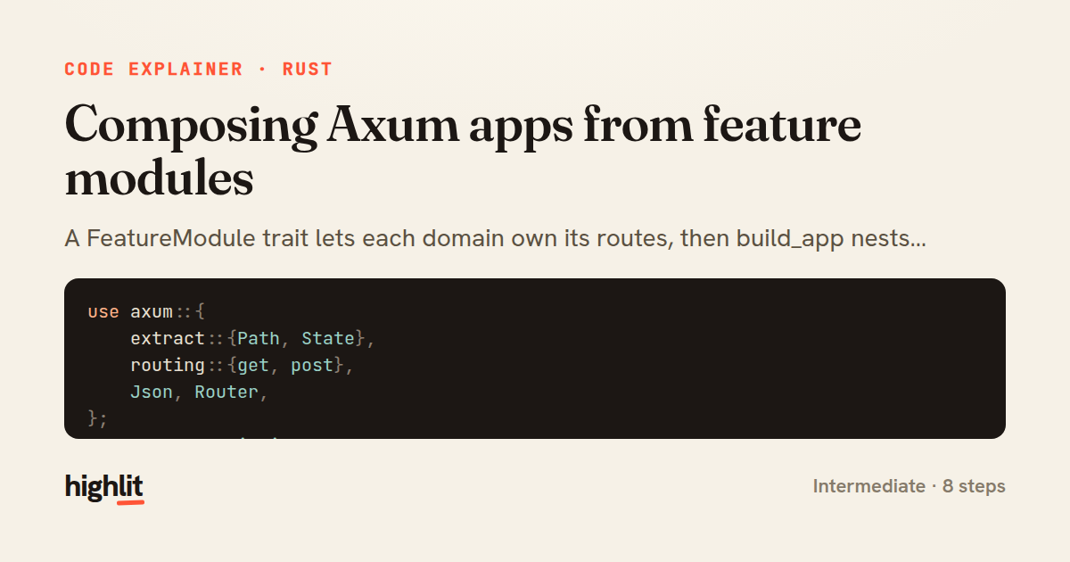 Composing Axum apps from feature modules — share card