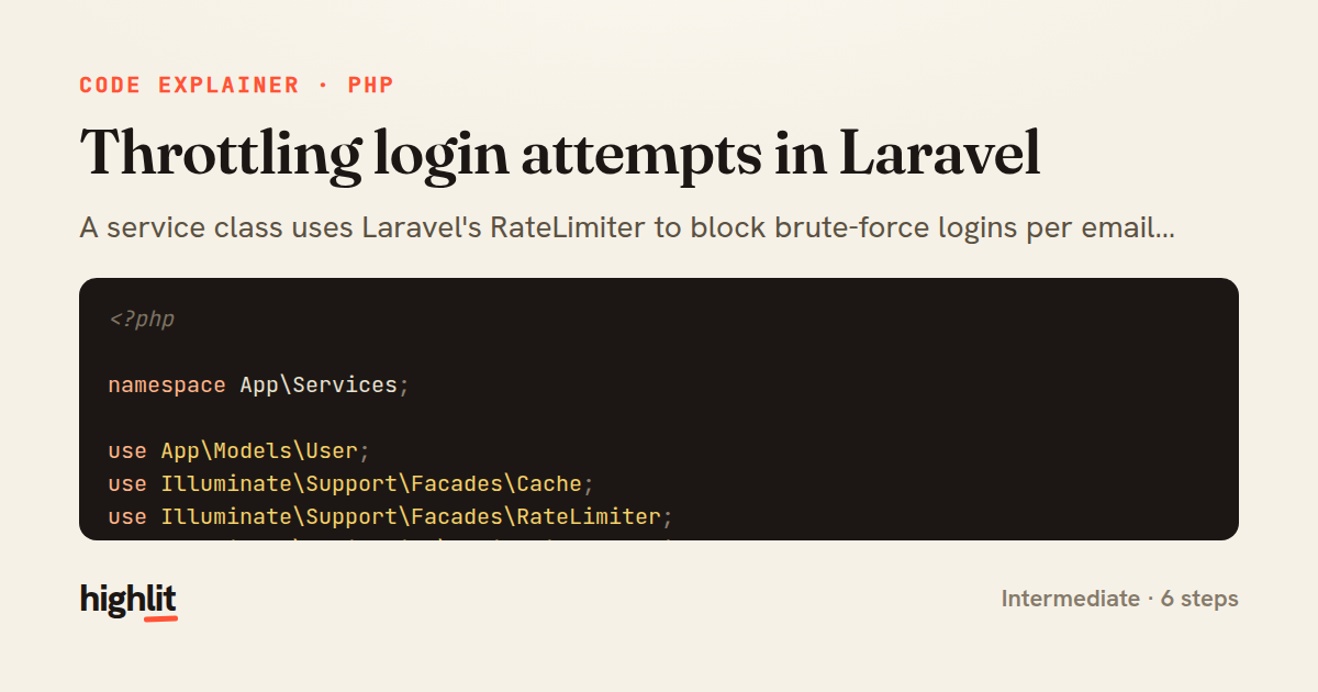 Throttling login attempts in Laravel — share card
