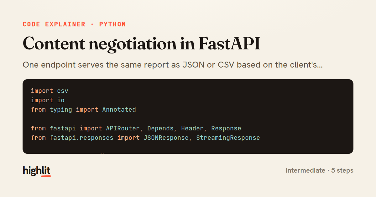 Content negotiation in FastAPI — share card