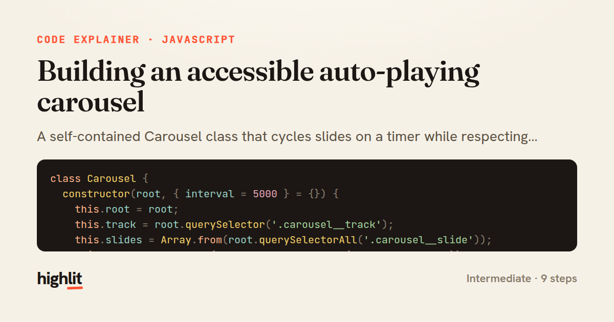 Building an accessible auto-playing carousel — share card
