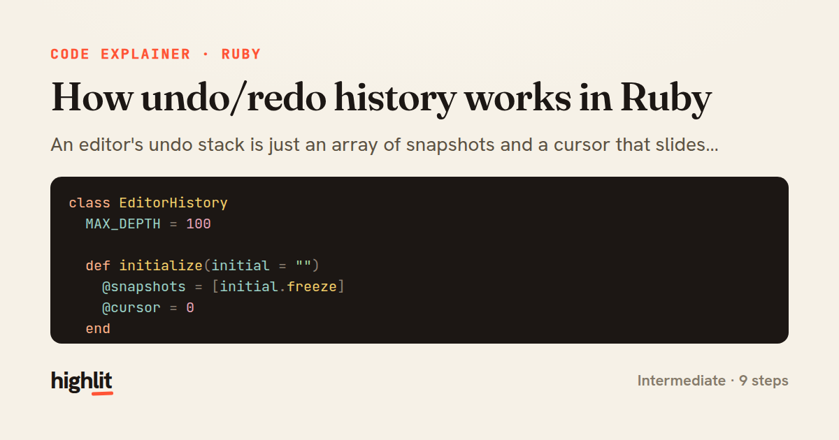 How undo/redo history works in Ruby — share card