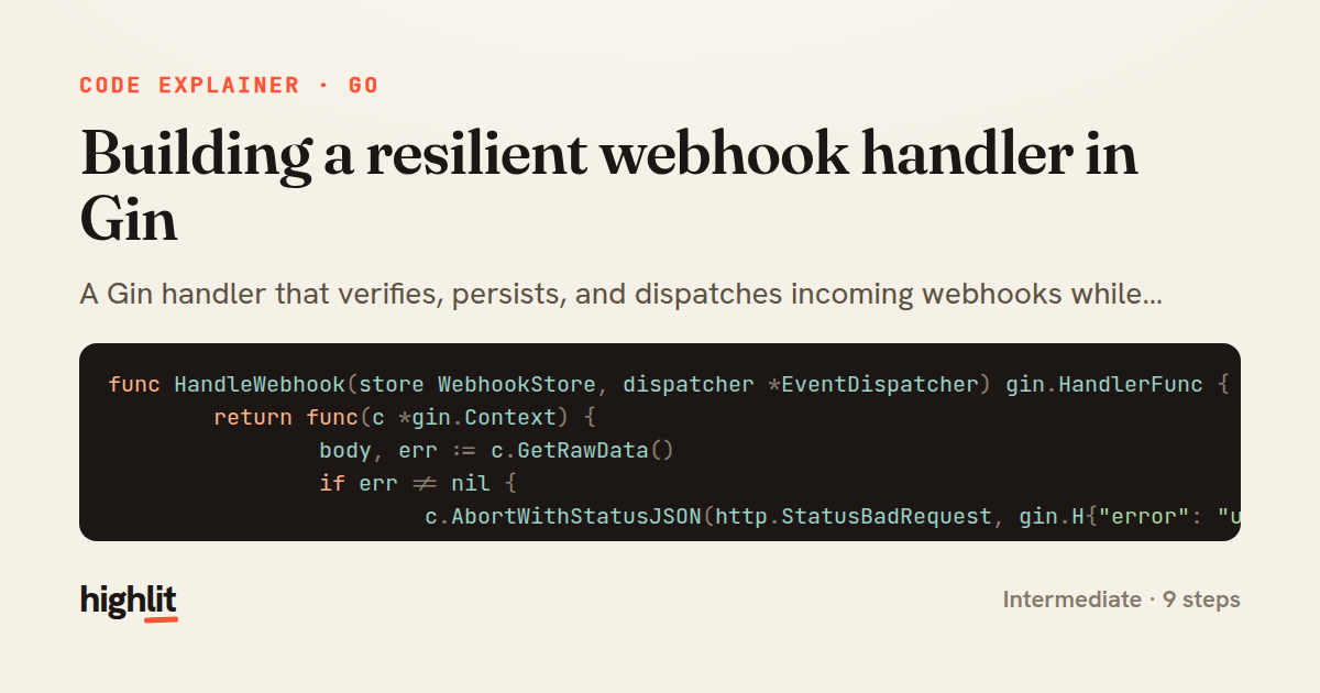 Building a resilient webhook handler in Gin — share card