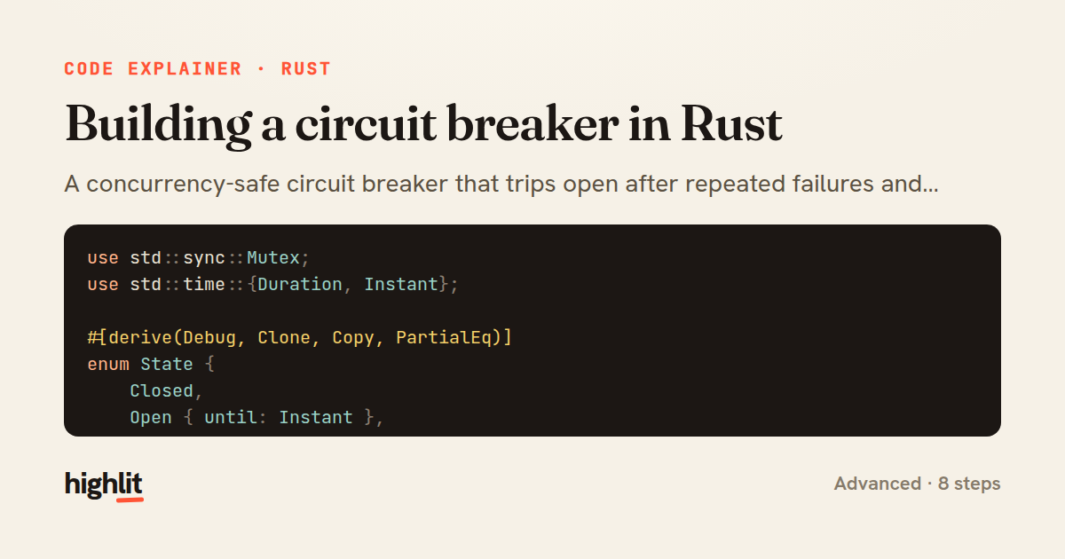 Building a circuit breaker in Rust — share card
