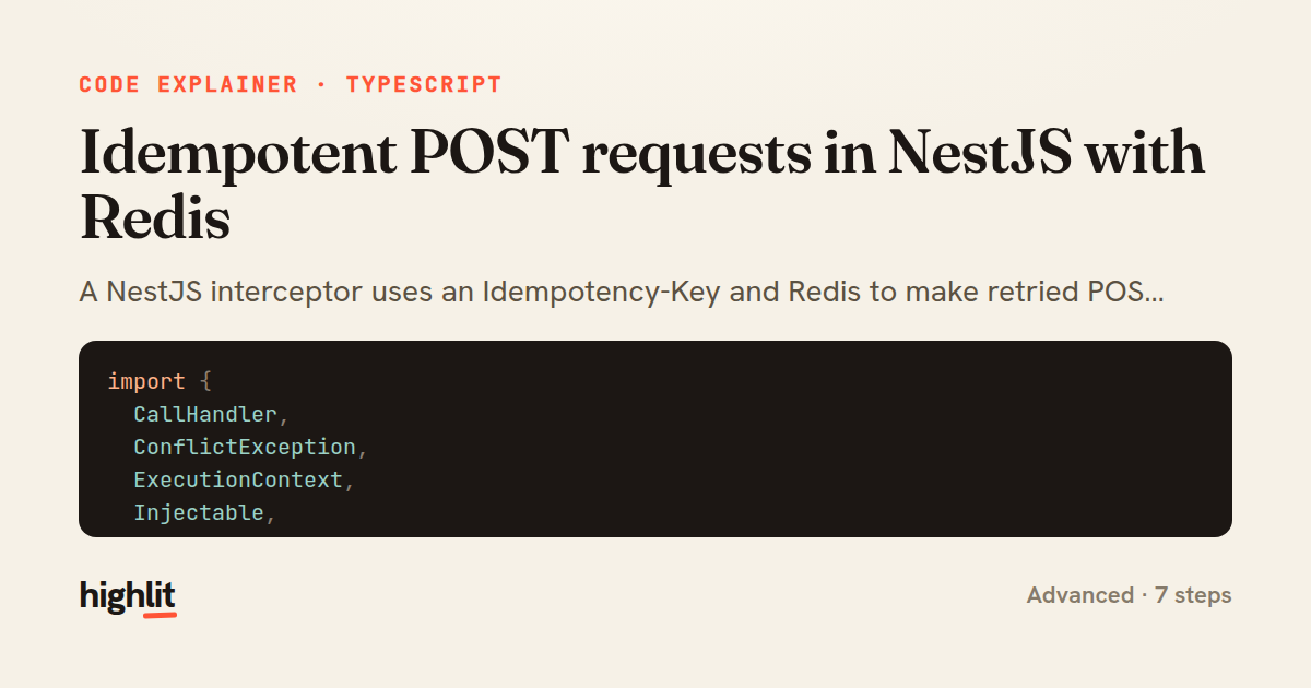 Idempotent POST requests in NestJS with Redis — share card