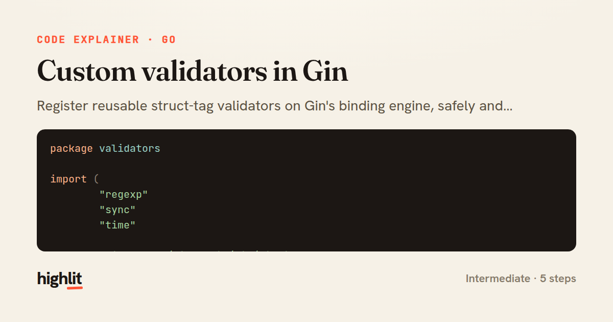 Custom validators in Gin — share card