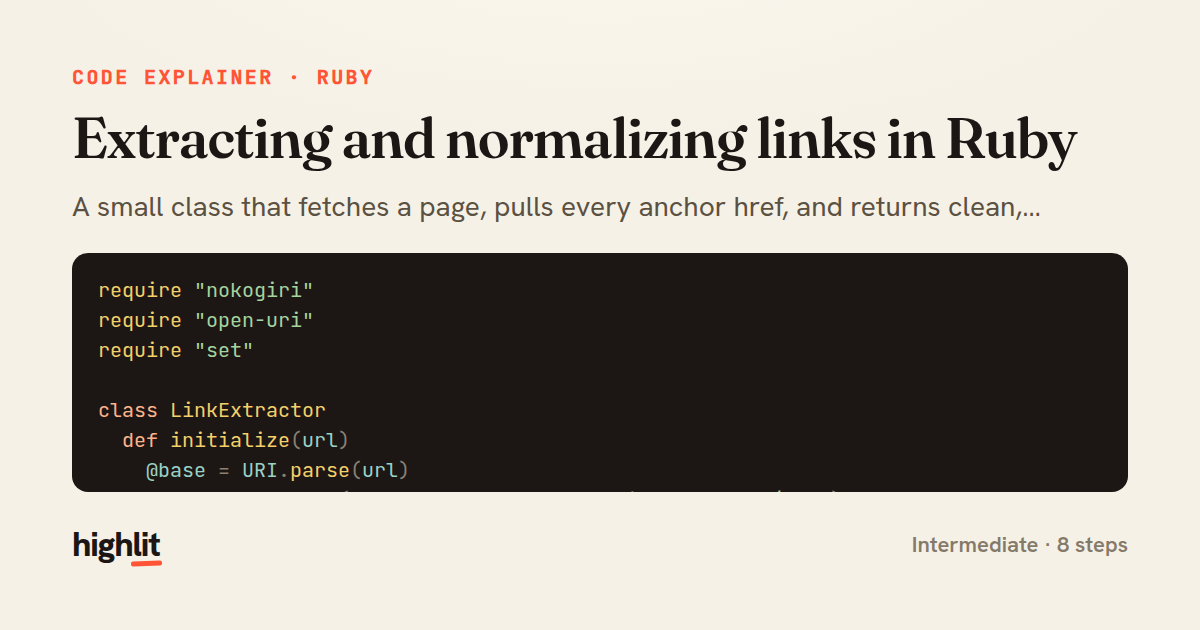 Extracting and normalizing links in Ruby — share card