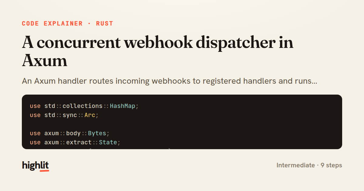 A concurrent webhook dispatcher in Axum — share card