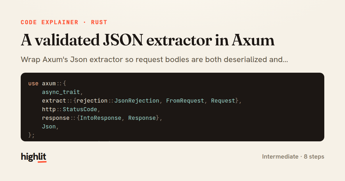 A validated JSON extractor in Axum — share card