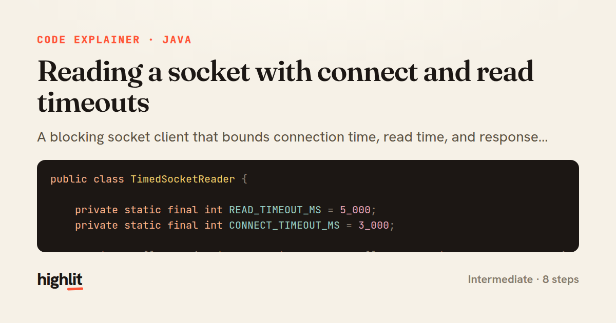 Reading a socket with connect and read timeouts — share card