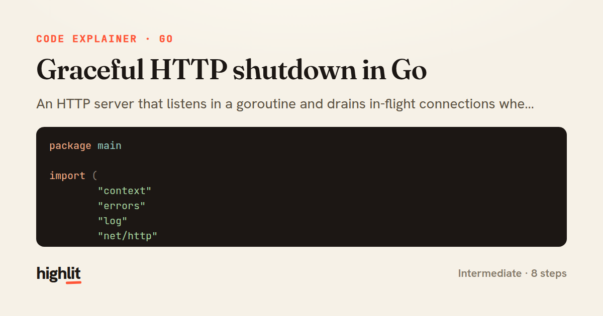 Graceful HTTP shutdown in Go — share card