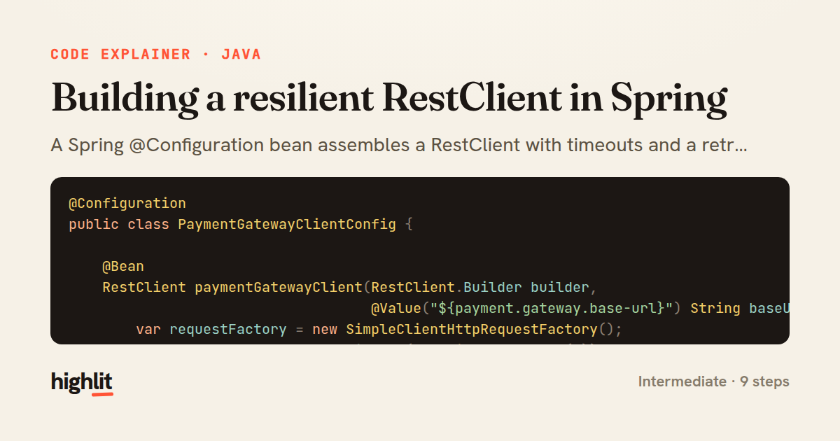 Building a resilient RestClient in Spring — share card