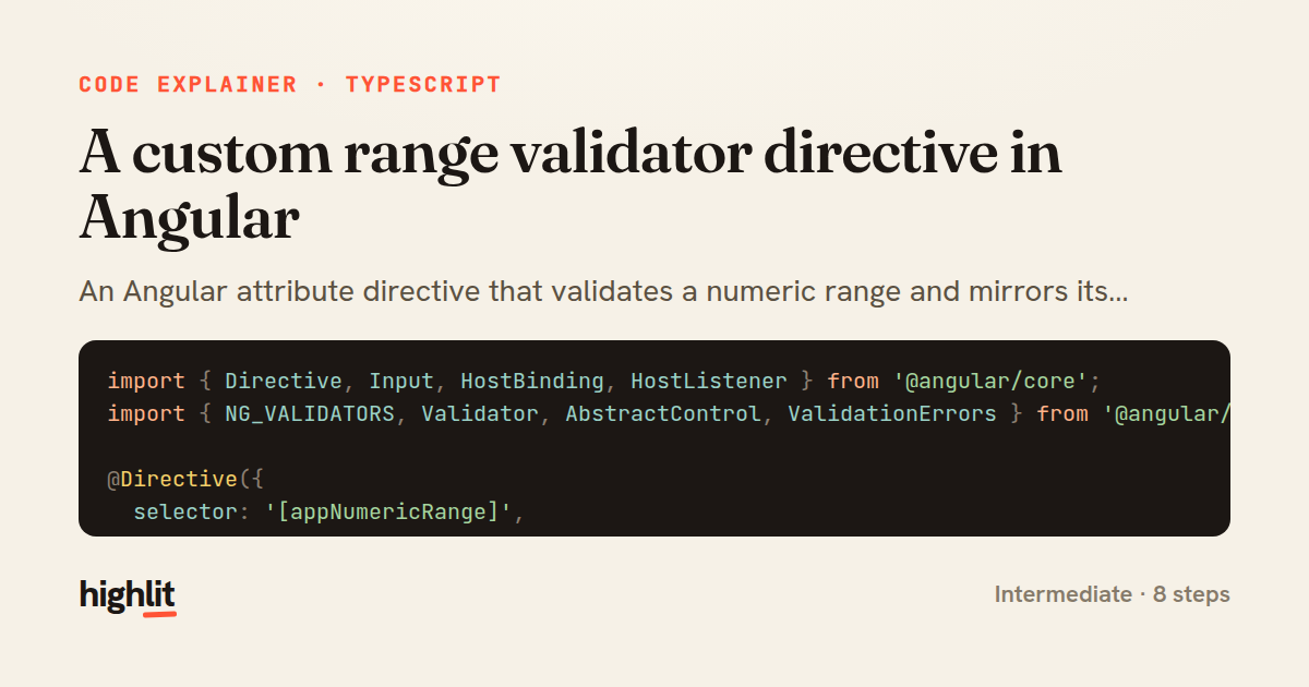 A custom range validator directive in Angular — share card