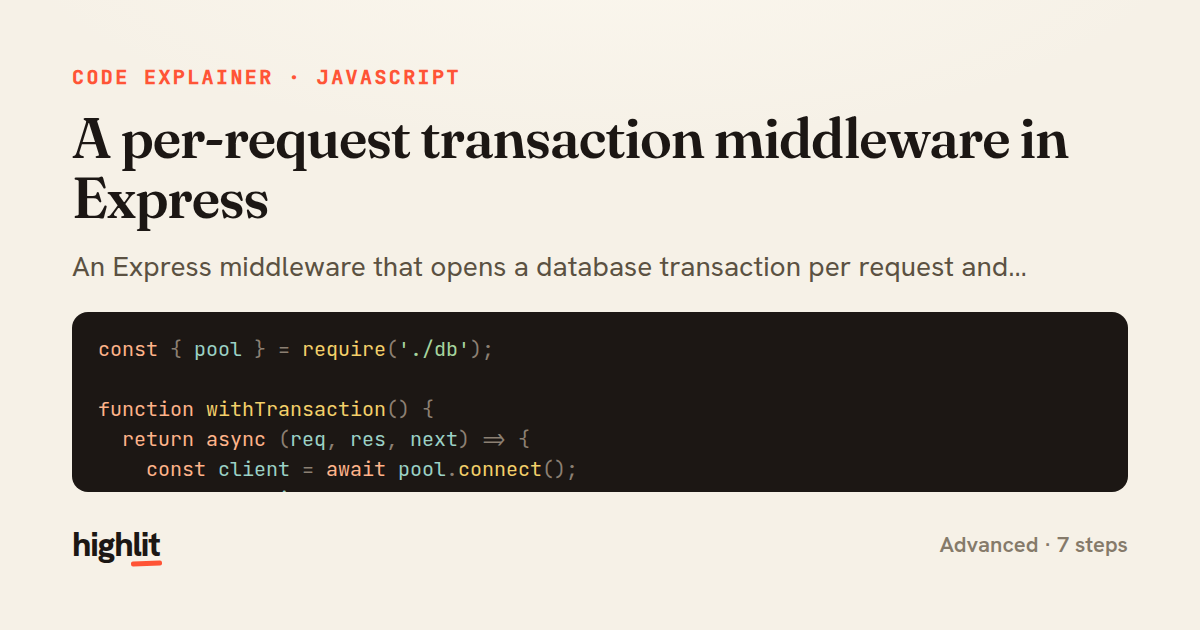 A per-request transaction middleware in Express — share card