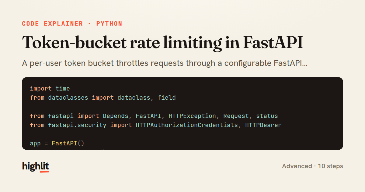 Token-bucket rate limiting in FastAPI — share card