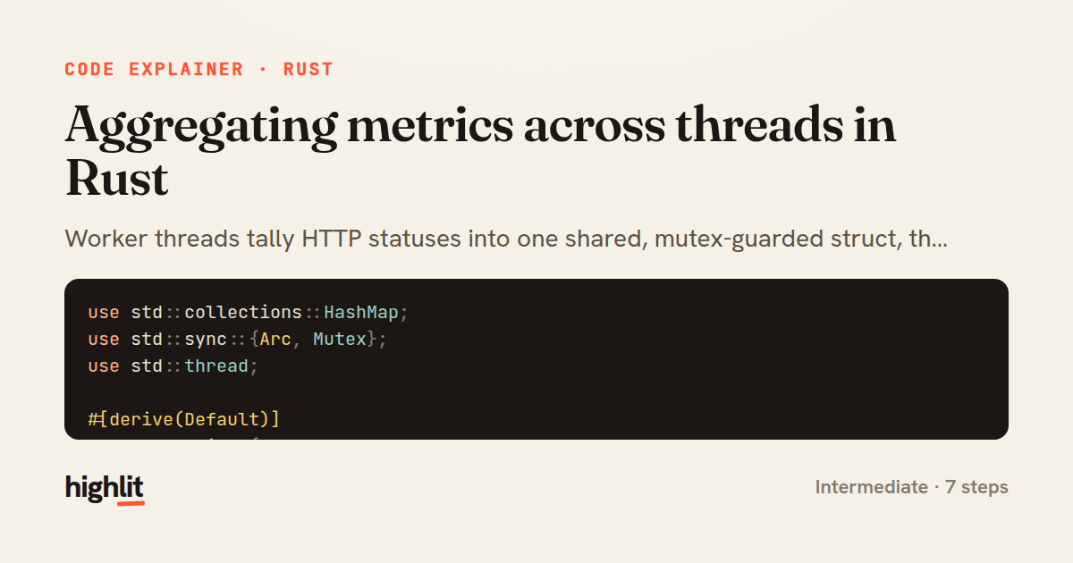 Aggregating metrics across threads in Rust — share card