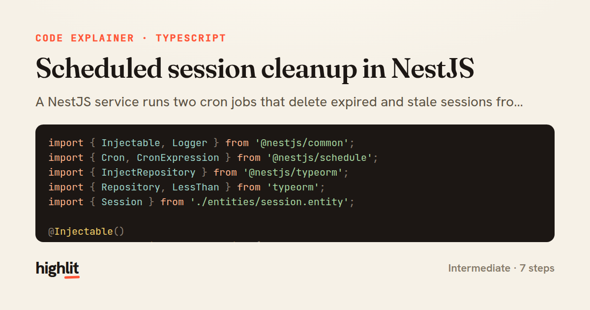 Scheduled session cleanup in NestJS — share card
